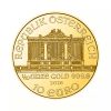 Perspectiva frontal de la cara de la moneda de oro Filarmónica de Viena de 1/10oz de oro de 2026