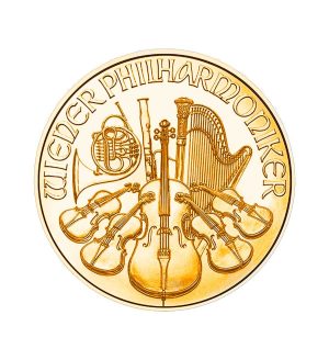 moneda-filarmonica-viena-oro-1-2-oz-2026 Perspectiva frontal de la cruz de la moneda de oro Filarmónica de Viena de 1/2oz de oro de 2026