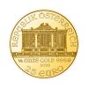Perspectiva frontal de la cara de la moneda de oro Filarmónica de Viena de 1/4oz de oro de 2026
