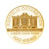 Perspectiva frontal de la cara de la moneda de oro Filarmónica de Viena de 1oz de 2026
