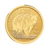 Perspectiva frontal de la cruz de la moneda de oro Oso pardo de 1/10oz de 2026