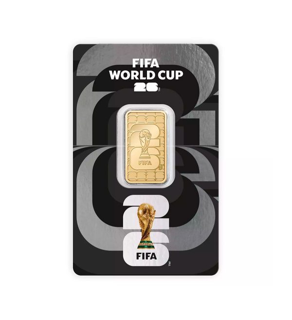 lingote-oro-fifa-5g Perspectiva frontal del lingote de oro FIFA de 5g