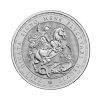 Perspectiva frontal de la cruz de la moneda de plata San Jorge y el Dragón de 1oz de 2026