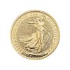 Perspectiva frontal de la moneda de oro Britannia de 1oz de 2027, que muestra a la diosa sosteniendo un tridente